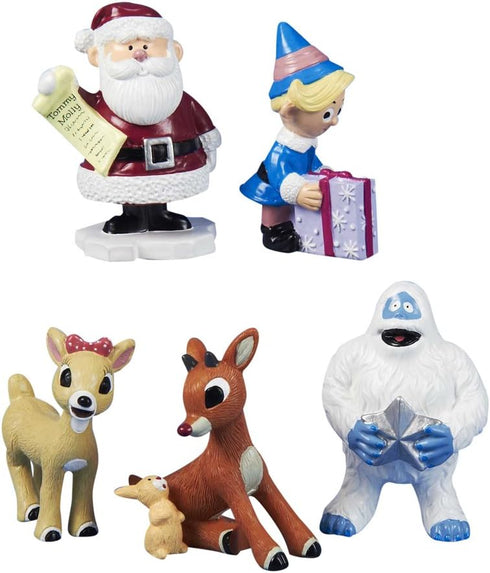 Kurt Adler Polyresin Rudolph The Red-Nosed Reindeer Figurine, Set of 5...