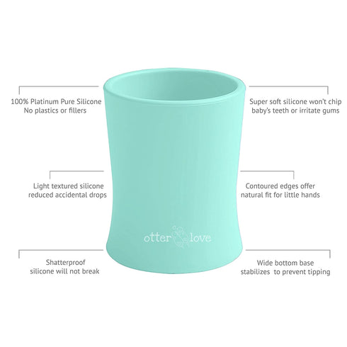 otterlove Silicone Baby & Toddler Training Cup - Pediatric OT Approved - 100% Platinum Pure LFGB Silicone - Unbreakable - Plastic Free - Tiny Cup ...