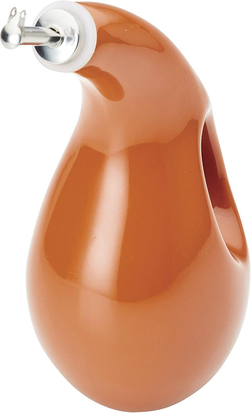 Rachael Ray 48466 Ceramic EVOO Oil and Vinegar Dispensing Bottle with Spout, 24 Ounce - Pumpkin Orange...