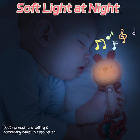 Baby Music Rattle Toy, Baby Teething Toy for Infants 6-12-18 Months Toddlers Sensory Toys Baby Boy Girl Gifts (Rabbit)...
