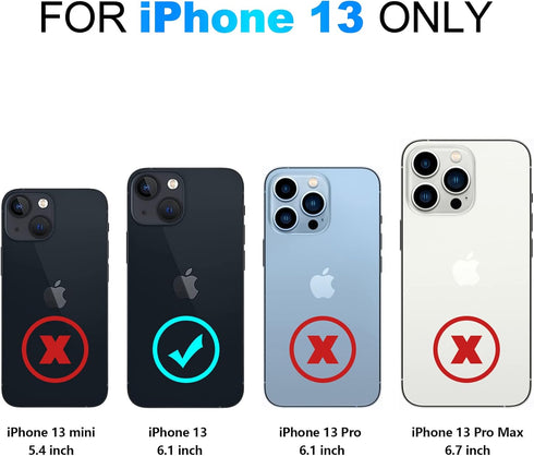Nvollnoe for iPhone 13 Case with Card Holder Heavy Duty Protective Dual Layer Shockproof Hidden Card Slot Slim Wallet Case for iPhone 13 for Women...