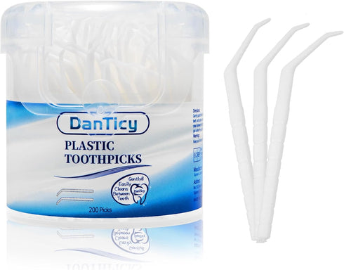 Interdental Toothpicks, Disposable Plastic Curved Hook Toothpicks, Ultra Teeth Cleaning Tool for Daily Care of Removes Plaque and Debris Between Y...
