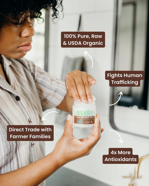 Raw Organic Coconut Oil for Skin, Hair & Cooking - Unrefined, Centrifuge-Extracted, Fair Trade Verified, Non-GMO, Virgin Coconut Oil - Beauty & He...
