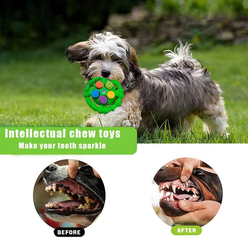 Dog Toys for Aggressive Chewers, Squeaky Tough Dog Chew Toys for Large Medium Small Dogs, Indestructible Durable Nylon Dog Toy, Encourage Natural ...
