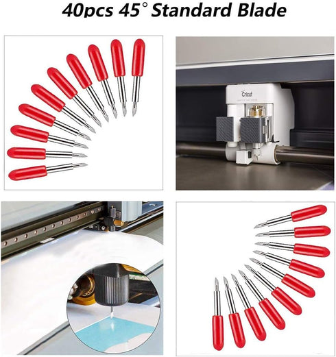 Elefama 40PCS Blades for Cricut Explore Air 2 / Air 3 / Make3 / Maker/Explore 3 Premium Fine Point Blade Replacement for Cricut Glitter Vinyl Cutt...