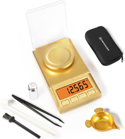 Milligram Scale 50g/0.001g,Portable Jewelry Scale with Cal Weight,LCD Backlit, Tare, High Precision Mini Carat Gram Scale for Powder Medicine,Jewe...