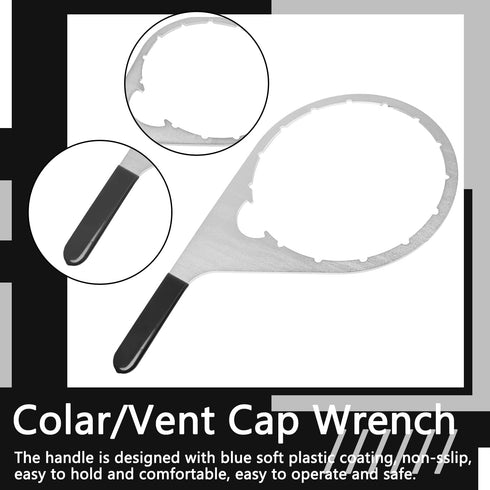 8 Inch Colar/Vent Cap Fuel Filter Wrench for 380134 382 Compatible with Detroit Diesel Truck Engines Cummins Engines, Davco 382 Filter Wrench Silv...