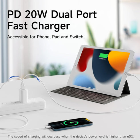 USB C Charger Block, Fast Charger, 20w Dual Port UBS C Port Wall Fast Charging Block Cube Box Brick Plug Adapter Compatible with Watch Series 9 SE...