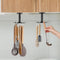 2 PCS Kitchen Rotating Utensils Hooks, Matte Black Cooking Utensil Rack with 8 Rotatable Hooks for Spoons Pots Rags. Top Mounted Metal Kitchen Ute...