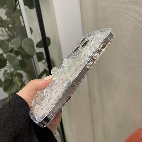 Fycyko Phone Case for iPhone 12 Clear Case Butterfly 3D Flower Aesthetic Luxury Crystal Colorful Sparkly Cute Women Girl for iPhone 12 Case Access...
