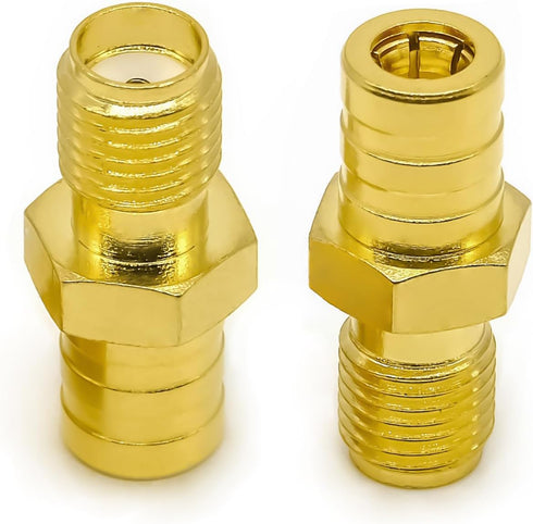 2PCS SMA SMB Antenna Connector SMA Female to SMB Female Adapter, Low Loss SMA SMB Coax Cable Radio Connector for DAB Car Aerial Antenna, Audio, Ro...