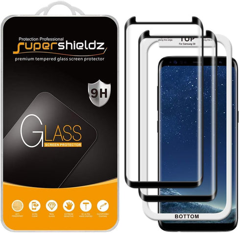 Supershieldz (2 Pack) Designed for Samsung Galaxy S8 Tempered Glass Screen Protector with (Easy Installation Tray) 0.33mm, Anti Scratch, Bubble Fr...