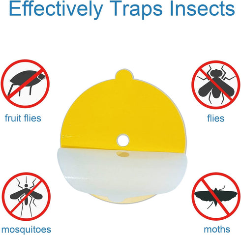 24 Pcs Flea Trap Refill Discs 5.4" Replacement Glue Boards with Hole for Flea Traps for inside Your Home, Sticky Pads for Fleas, Bugs, Flies, Mosq...