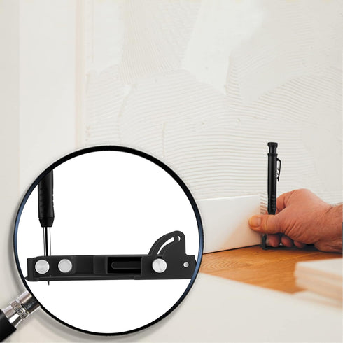 Multi-function Scribing Tool, Construction Carpenter Pencil, Multifunctional Pencil- Aluminum Alloy Scribe Tool with Deep Hole Pencil, DIY Woodwor...