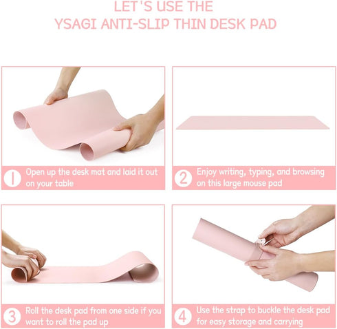 Non-Slip Desk Pad,Mouse Pad,Waterproof PVC Leather Desk Table Protector,Ultra Thin Large Desk Blotter, Easy Clean Laptop Desk Writing Mat for Offi...