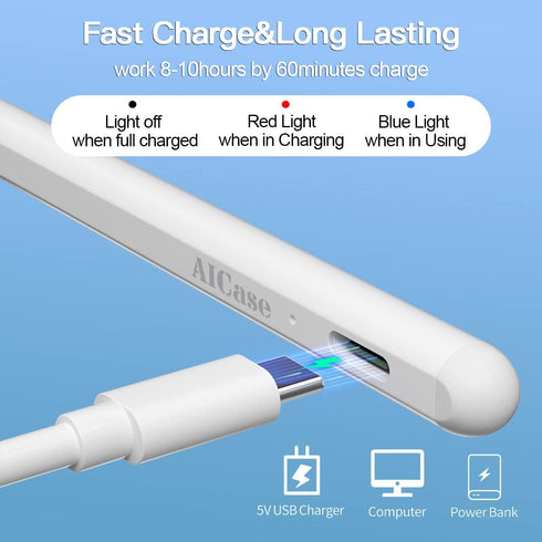 AICase Stylus Pens for Touch Screens, 1.5mm High Precision and Sensitivity Point IPad Pencil Fine Point Active Smart Digital Pen for Tablet Work a...