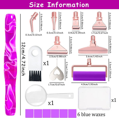 Praise V Do Ergonomic Diamond Painting Art Drill Bead Dot Pen Kit with Screw Steel Silver Metal Tip Nibs Placers Roller Tool Accessories for 5D Di...