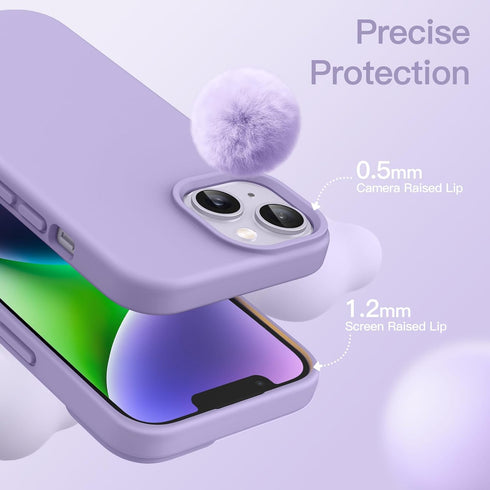 JETech Silicone Case for iPhone 14 Plus 6.7-Inch, Silky-Soft Touch Full-Body Protective Phone Case, Shockproof Cover with Microfiber Lining (Light...