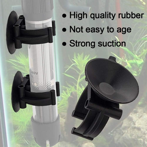 OIIKI 10 PCS Aquarium Heater Suction Cups with Clips, Air Hose Tube Holders Clamps for Fish Tank (Black)...