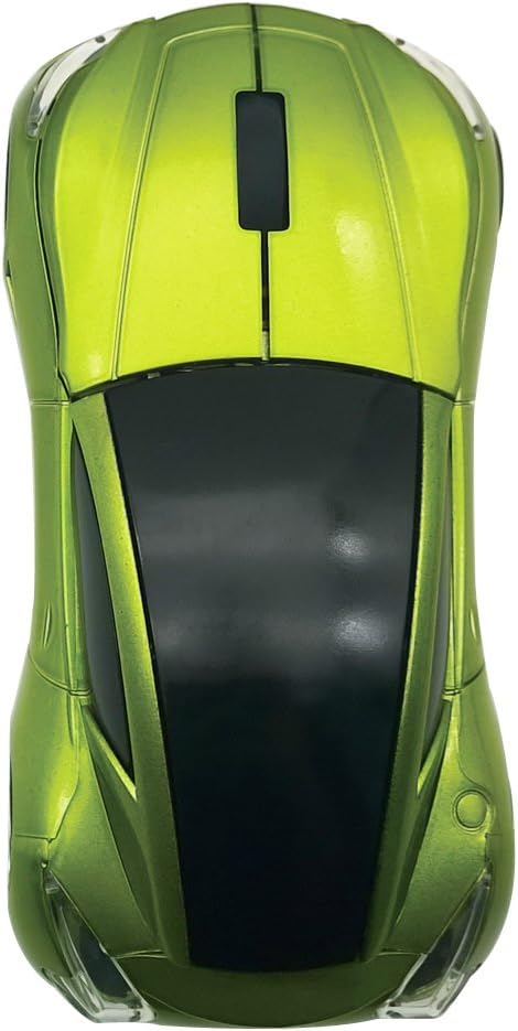 Wireless Car Mouse 2.4Ghz 3D DPI 1600 Cool Sport USB Gaming Mouse Mice for PC Computer Laptop Notebook Green...