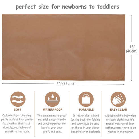 Owlowla Baby Diaper Changing Pad Portable Changing Mat Travel Changing Pad Liner for Baby and Small Toddler(Classic Brown&Brush Strokes)...