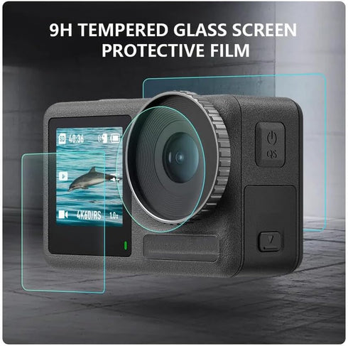 Coyktonty HD Tempered Film+Lens Protective Cover Set For DJI ACTION 4 Camera ?4in1 Set?...