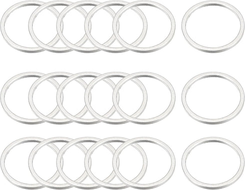 MECCANIXITY Round Earring Beading Hoop Rings, Circle Open Bezel Linking Ring 12mm/ 0.47" Silver Tone Earring Finding Link Ring for Jewelry Making,...