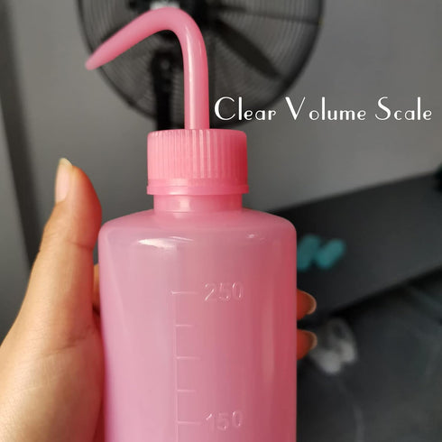 Professional 250ml Tattoo Wash Bottle 8oz (Pink), Narrow Mouth Squeeze Bottle for Medical Lab Irrigation Squeeze Sprinkling Can Wash Plant Bottle ...