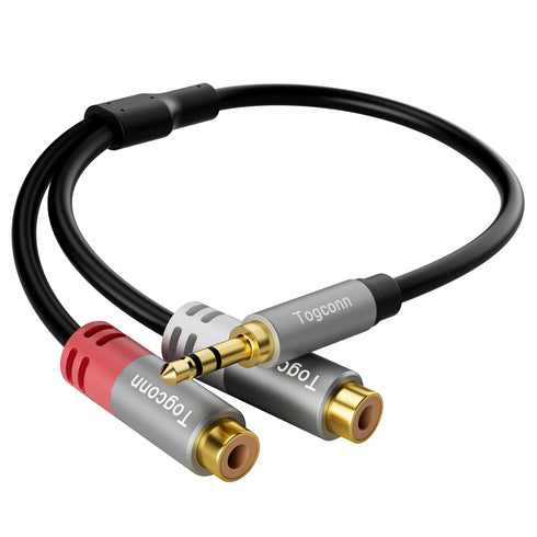 AUX to 2 RCA Y Splitter Cable, 3.5mm Male to 2RCA Female Stereo Audio Adapter, Hi-Fi Sound RCA Auxiliary Stereo Audio Cord,1/8 inch to RCA Connect...