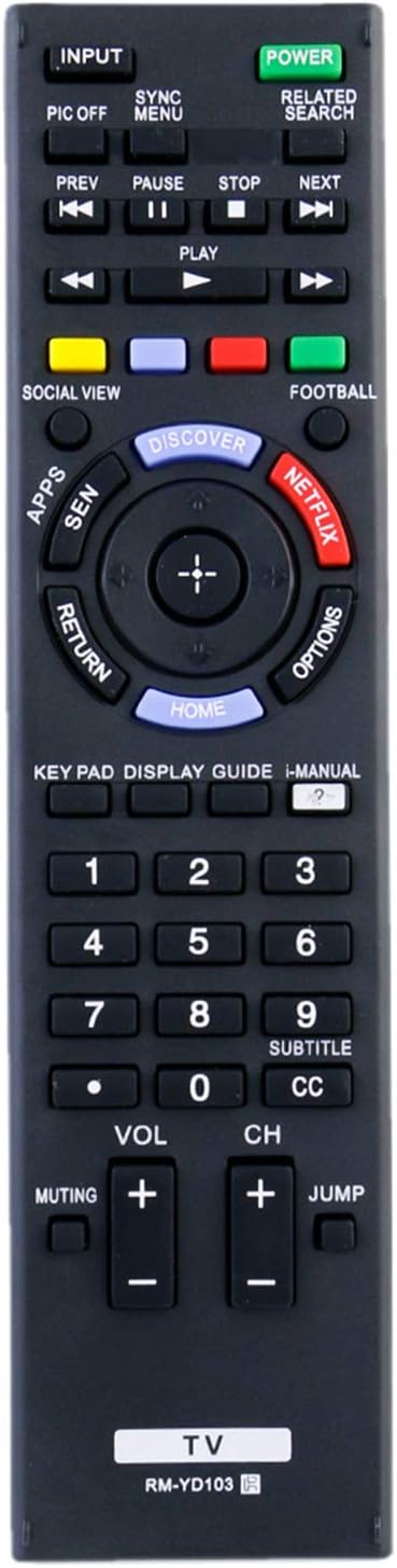 New RM-YD103 Remote Control fit for Sony LED Smart HDTV KDL32W700B KDL40W580B KDL40W590B KDL40W600B KDL42W700B KDL48W580B KDL48W590B KDL48W600B KD...