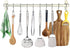 Kitchen Rail with Hooks (10 hooks): Utensil Rack, Kitchen Utensil Hanger, Pot and Pan Hanging Rack, Pot Hangers for Kitchen, Pot Rack Wall Mounted...