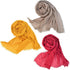 3pcs Women Soft Cotton Hemp Scarf Shawl Long Scarves, Travel Sunscreen...
