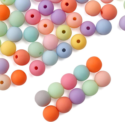 200PCs 10MM Matte Mix Colors Acrylic Round Beads, Round Acrylic Balls Gumball Beads, Bubblegum Beads Chunky Beads, Plastic Resin Beads for Necklac...