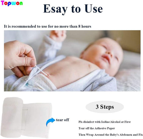 Topwon Cotton Newborn Umbilical Cord Belly Band Disposable to Protect Baby Abdomen Newborn Essentials Must Haves - 8 Pieces...