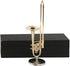 Dselvgvu Copper Miniature Trombone with Stand and Case Mini Musical Instrument Miniature Dollhouse Model Mini Trombone Home Decoration … (5.91"x1....