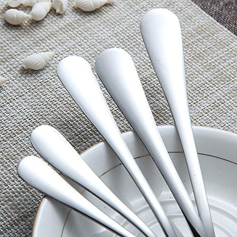 HornTide 6-Piece Mini Tea Spoon Set Dessert Coffee Spoon Flatware Stainless Steel Mirror Polishing 5.5-Inch 14cm...
