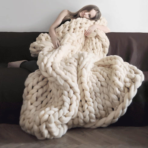 Giant Arm Knitting Chunky Yarn for Braided Knot Throw Blanket, Jumbo Chunky Yarn Twist Tubular Yarn Soft Extra Thick Yarn, Fluffy Bulky Weave Craf...