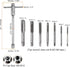 T-Handle Ratchet Tap Wrench + Metric Tap Set, 7pcs M3 M4 M5 M6 M8 M10 M12 Thread Taps and M5-M12 Adjustable 10" Long Ratcheting Wrench Hand Tappin...