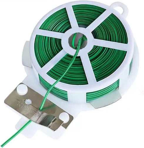 Twist Tie, 328 Feet (100m), green cable ties with Cutter, Garden Plant Ties Reusable, Green Twist Ties for plants Gardening Tomatoes Tie garden ti...