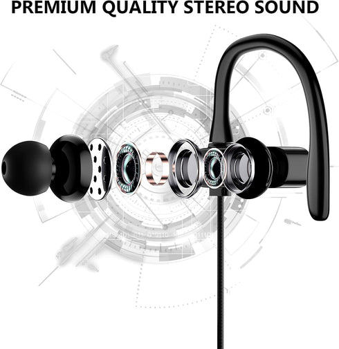 USB C Headphones Wired with Microphone, Anti-Drop Over-Ear Earhook Sports Running Type C Earphone for Apple iPhone 15 Pro Max iPad Samsung Galaxy ...