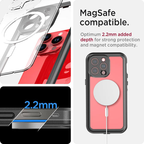 Miimall Compatible for iPhone 15 Pro Waterproof Case, iPhone 15 Pro Magsafe Case Built-in Screen Protector Mililtary Dropproof Dustproof Shockproo...
