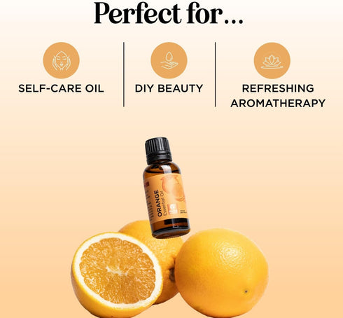 Pure Sweet Orange Essential Oil - Cold Pressed Orange Oil Essential for Diffuser Humidifier and Skin Use - Aromatherapy Diffuser Oil and Cleansing...