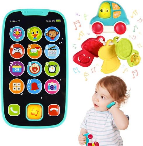 Baby Cell Phone Toys for 1 Year Old Gifts,First Learning Baby Toy for 12-18 Months,Educational Preschool Pretend Play Set with Flashing Lights and...