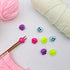 MAGNEECH 8 Pcs Colorful Knitting Needle Stoppers, Double Hole Needle Point Protectors, Knitting Stitch Stoppers, Needle Caps and Huggers - Essenti...