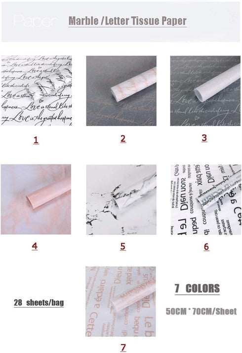 Letter Flower Gift Wrapping Tissue Paper 28pcs Shoes Gift Clothes Packing Craft Paper Christmas Valentine's Day Wedding Bridal Shower DIY Decorati...