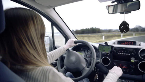 Zone Tech Black with White Dots Decorative Mirror Fuzzy Dice - Black Plush Car Hanging Mirror Fuzzy 3” Dice 2 Pack...