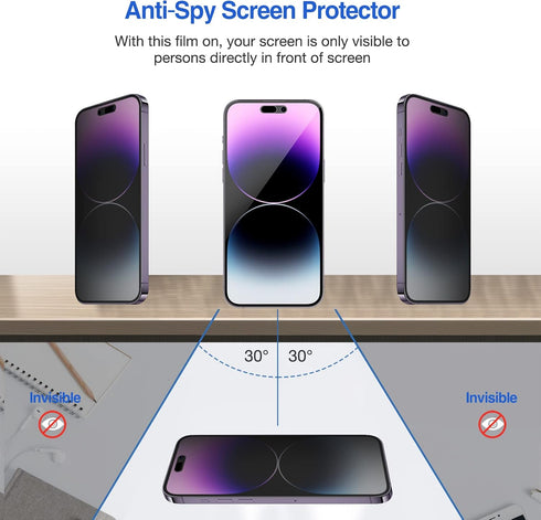 ProCase 2 Pack iPhone Privacy Screen Protector for iPhone 14 Pro Max 2022, 9H Anti Spy Dark Tempered Glass Screen Film Guard for iPhone 14 Pro Max...