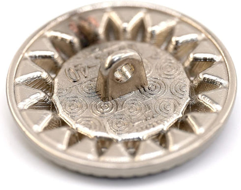 20 pcs Color Contrast Black Enamel Silver Star Sewing Metal Shank Buttons for Coats -25mm -1"...