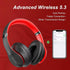 Wireless Bluetooth Headphones Over Ear 65H Playtime HiFi Stereo Headset with Microphone and 6EQ Modes Foldable Bluetooth V5.3 Headphones for Trave...