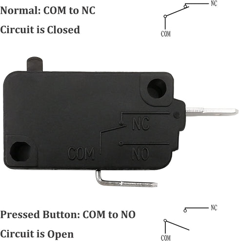 Microwave Oven Door Switch Replacement Part, 16A 125VAC, KW3AT-16 (Downward Compatible with KW3A-16), 2X Normally Open + 1x Normally Closed...